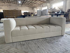 Beige Wohnzimmer-Sofagarnitur Komfortabel mit Weicherem Stoff & Holz-Sektion für Heim- und Hotelgebrauch Sofa - Product Image 5