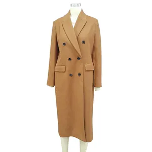 Customized 2023 Winter Women Stylish Thick Double-breasted Overcoat Ladies Woolen plus size coats women jacket coat