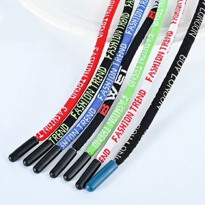 Custom Logo Cord Nylon Jacquard Drawstring With Letters Clothing Pants Round Recycled Rope Drawcord - Product Image 1