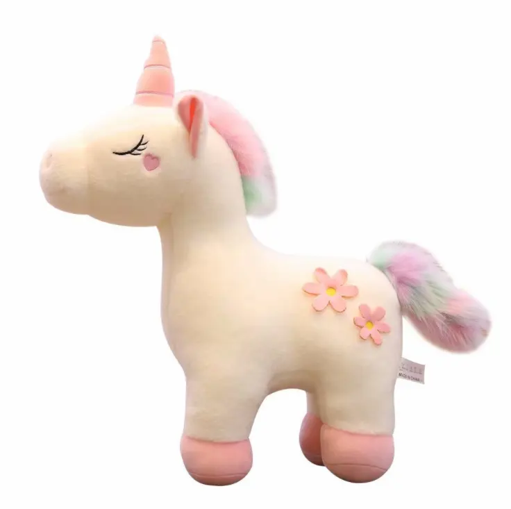 Peluche giocattolo bambola unicorno fantasia della ragazza cuore unicorno bambola di grandi dimensioni in piedi pony regalo di festa