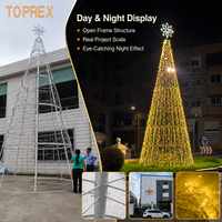 Arbre lumineux géant TOPREX en métal avec cadre en fer et LED, simulation de cône, étanche IP65, idéal pour les célébrations municipales en extérieur