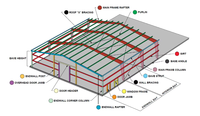 Structure en acier préfabriquée pour élevage de poulets de chair, 1000 mètres carrés, poulets, canards, volailles