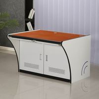 Console de salle de contrôle, poste de travail, table de surveillance droite avec armoire de rangement, console de surveillance en acier robuste