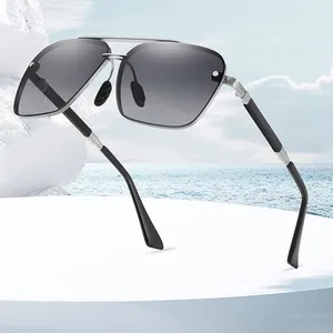 Lenti magnetiche sostituibili occhiali da sole gradiente 2024 vendita calda con struttura quadrata occhiali da sole con struttura in metallo di tendenza