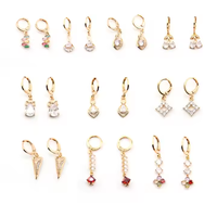Boucles d'oreilles tendance pour femmes en acier inoxydable doré, accessoires de mode mignons avec zircon