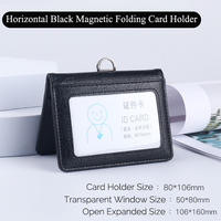 Dompet Kartu Lipat PU Magnetik Anti RFID 5 Slot, Tempat Kartu Kredit, Dapat Disesuaikan Logo dan Warna