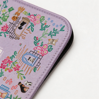 Tapis de Mahjong Américain de Luxe Personnalisé en Gros, 80 cm Carré, en Caoutchouc Naturel Écologique, Imperméable, Rose, Motif Chien Dessiné à la Main