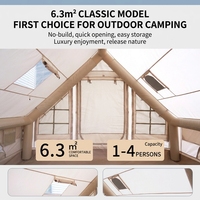 Tente de camping gonflable portable Tourus en tissu Oxford imperméable, double couche, idéale pour les événements extérieurs et les campings - Nouveauté très demandée