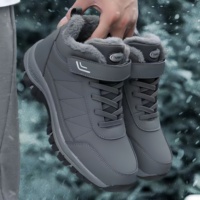 Bottes de randonnée unisexes 2026 imperméables, antidérapantes, confortables, en cuir PU pelucheux, chaudes pour l'hiver, à lacets, pour l'escalade printanière