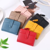 Dompet Wanita PU Harga Terjangkau, Dompet Koin Modis dengan Slot Kartu Multi, Penjepit Uang, Tempat Kartu Grosir 2025