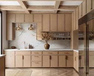 Meuble de <span class=keywords><strong>cuisine</strong></span> encastré mural en bois et verre, style moderne - Product Image 6