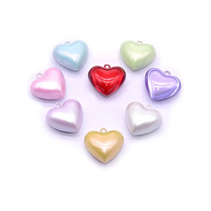 DIY colorful electroplating heart shaped metal brass bell