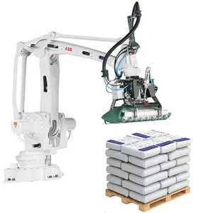 Tự động phân bón hạt giống thức ăn xi măng Túi palletizer băng tải Robot palletizing cánh tay Gripper ABB Robot công nghiệp Dây chuyền đóng gói - Product Image 1