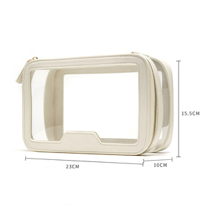 PU-Leder-Beutel harter klarer großer Kapazität professioneller XL reise-sichtbarer Make-up-Aufbewahrungsbeutel Kosmetik- zertifizierte Toilettenutensilien-Beutel - Product Image 2