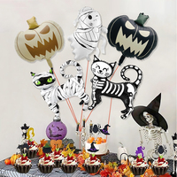 Nouveaux Ballons en Aluminium Mat pour Halloween, Grandes Formes Fantôme, Chauve-souris, Citrouille, Chat Noir, Crâne, Décoration de Fête, Vente en Gros