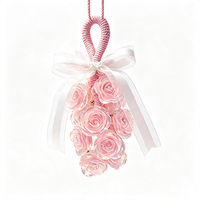 Savon artisanal suspendu en forme de grappe de roses multicolores, idéal comme souvenir de mariage, avec option boîte cadeau, vente en gros