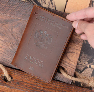 Housse de passeport en cuir véritable pour la Russie, en anglais, avec impression, qualité supérieure - Product Image 6