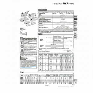 SMC Pneumatics Air Slide <b>Table</b> MXS16-10 - Product Image 1