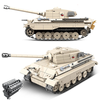 QUANGUAN 100066 Juego de Bloques de Construcción de Plástico Educativos DIY del Tanque King de la Segunda Guerra Mundial para Niños