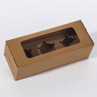 Caja personalizable de papel Kraft para cupcakes Laminación mate brillante Forma en relieve a petición del cliente