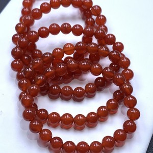 Pulsera de Cuentas de Ágata Roja Natural Retro de 8 mm, Cuentas Sueltas de Calcedonia de Ágata Roja Brillante para DIY, Joyería al por Mayor - Product Image 1