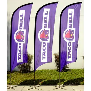 Wholesale Flying Beach Flag Banner Promotional Advertising Wind Outdoor Custom Feather Flags