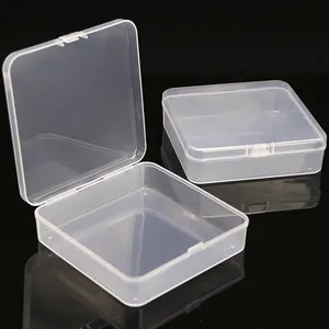 Minicaja de plástico transparente para almacenamiento de cuentas, caja organizadora de tapones para los oídos, pastillas, joyería pequeña, Clip para el pelo