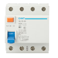 Chint NL1E série RCCB RCBO NL1E-63 2P 4P 25A 40A 63A 30mA disjoncteur à courant résiduel