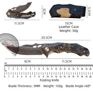 Cuchillo Plegable de Acero Inoxidable OEM DIY para Caza, Hoja de Acero con Punta Caída, Mango de Acero Inoxidable de Cambio Rápido, Ideal para Campismo Industrial y Supervivencia al Aire Libre - Product Image 5