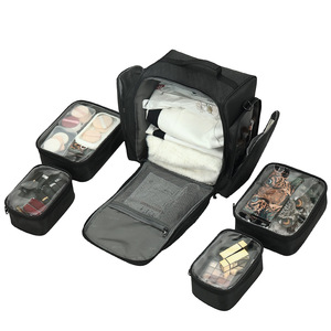 Trousse de toilette rectangulaire noire avec fermeture éclair pour salle de bain, rangement domestique, organisateur de cosmétiques multifonctionnel, sac à bandoulière - Product Image 4