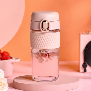 Vaso de Vidrio Portátil de 420 ml para el Verano, Botella de Gran Capacidad de Alta Calidad para Hombre y Mujer, Diseño Nuevo para Beber Directamente, Té - Product Image 2