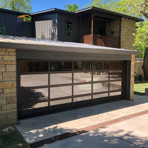 Portes <span class=keywords><strong>de</strong></span> <span class=keywords><strong>garage</strong></span> commerciales modernes en polymère, durables, isolées, avec cadre en aluminium, étanches, transparentes, sectionnelles, à enroulement pour - Product Image 4