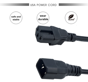 125V 250V IEC cáp mở rộng C14 Nam đến C15 nữ cáp điện IEC-60320 C15 đến C14 dây mở rộng điện cho PDU up - Product Image 6