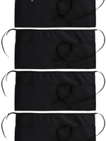 Haushead Wear Lot de 4 tabliers de taille en polyester avec 3 poches pour serveurs/serveuses, tabliers courts pour femmes et hommes