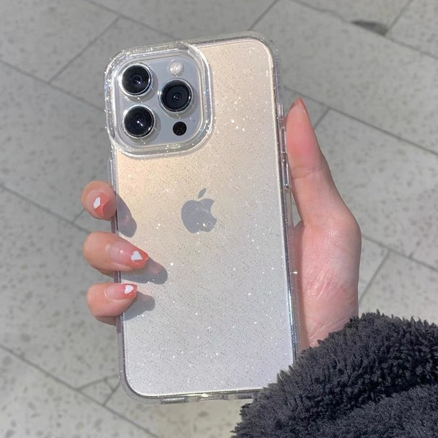 Luxury Bling Glitter Clear Soft Cover for iPhone 15 14 Pro Max 11 X XR XS 7 8 Plus Shockproof Transparent Mobile Phone Cases 15