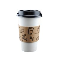Importation de Chine de gobelets en papier à café chaud jetables biodégradables personnalisés imprimés avec couvercle et manchon à vendre