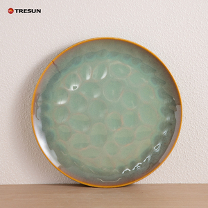 Assiette en grès céramique de luxe réactive émaillée de 10,5 pouces, prix de gros usine Chine, personnalisable OEM pour restaurant - Product Image 6