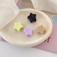 Perles en acrylique de couleur unie, macarons, perles mignonnes de 6 mm à gros trous, étoiles à cinq branches, perles dispersées, accessoires de bracelet mignons à faire soi-même