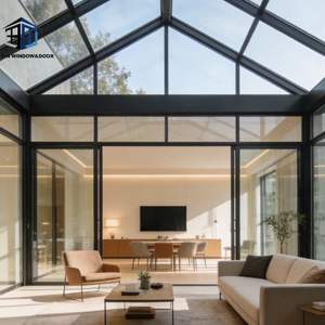 Solárium de Aluminio 6063-T6 Personalizado, Estilo Invernadero para Exteriores con Vidrio Templado, Moderno en Negro - Product Image 3