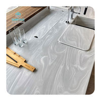 Meuble de bureau moderne en pierre artificielle à surface solide avec chargeur sans fil intégré SURFACE SOLUTION Garantie 5 ans