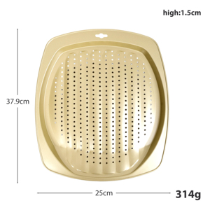 Plaque de cuisson en acier <span class=keywords><strong>au</strong></span> carbone antiadhésive pour frites surgelées avec trous d'aération, compatible lave-vaisselle et <span class=keywords><strong>four</strong></span> - Product Image 6