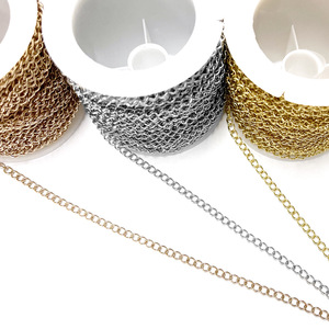 Chaîne d'extension en acier inoxydable, rouleau de 5 m, motif meander, accessoire de bijouterie DIY, options de couleurs argent, or, or rose - Product Image 4