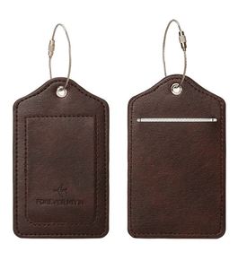 Water Resistant Custom Branded PU Luggage Tag Metal Clasp Design for Duffel Bag <b>Backpack</b> Travel Use - Product Image 1