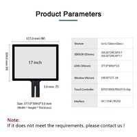 Personalizado 17 pulgadas pantalla táctil digitalizador impermeable guante Stylus Panel táctil AG AR AF capacitiva Multi pantalla táctil Kit de superposición