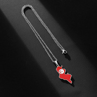BINSHUO gros personnalisé en acier inoxydable bijoux goutte d'huile Nation tunisie carte drapeau hommes pendentif breloque Couples collier pour femmes