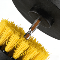 Brosse plate à poils en nylon ondulés DB010F, rigide moyenne, avec tige hexagonale de 1/4 po, pour nettoyeur électrique, brosse de nettoyage multi-usages pour roues de voiture