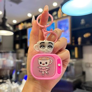 QQ New Arrival Cartoon Rubber Wooden Stick Figure Keychain Bag Pendant with LED Light Wholesale Rubber Keychains Key Ring - Product Image 6