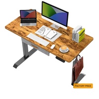 Bureau assis-debout électrique ergonomique moderne réglable en hauteur avec plateau extensible en composite de fer pour la maison