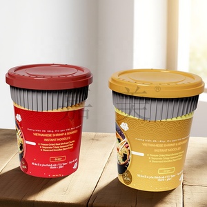 Plastic <b>cup</b> <b>noodles</b> 450ml 90g IML anti high temperature 100℃ PP food grade material <b>cup</b> with lid - Product Image 4