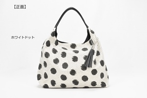 Women's Rhinestone <b>Studded</b> Canvas Tote <b>Bag</b> Polka Dot Pattern with PU Leather Handles Large Capacity hand <b>Bag</b> - Product Image 2